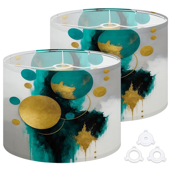 Lamp Shades Set of 2 Easy Assembly Abstract from smears acrylic paint Mixing Drum Lampshades for Table Lamps Floor Lamps Pendant Light 13"x13"x10" Replacement Lamp Shade