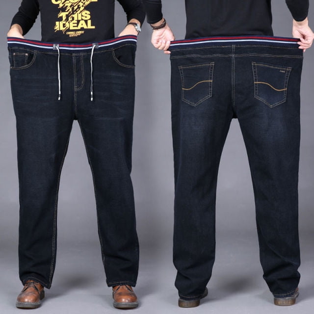 REDHOTYPE Men's Big-Tall Jeans Elastic Drawstring Jean Denim Trousers