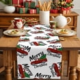 thumbnail image 2 of Red Black Plaid Lattice Truck Xmas Tree Table Runner 13x90in Non-Slip Cotton Linen Table Runners, Merry Christmas Dresser Scarves TableRunner for Dinner Kitchen Dining Wedding Party, 2 of 8