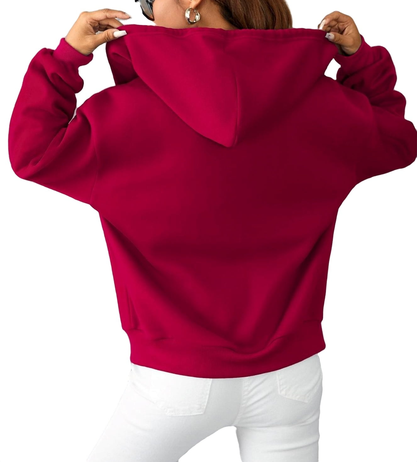 Full Sleeve Red Double Zipper Hoodie Woolen Sweatshirt for Women at Rs  270/piece in New Delhi