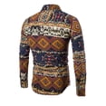 thumbnail image 2 of Chemise à Manches Longues pour Hommes Grande Taille Imprimé Floral Décontracté Ajusté en Mélange de Coton Col Rabattu, 2 of 2