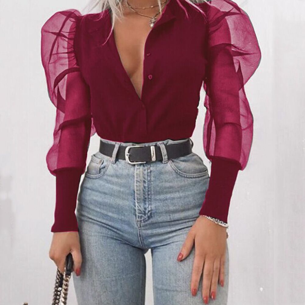 Fashion Puff Sleeve Long Sleeve Shirt 