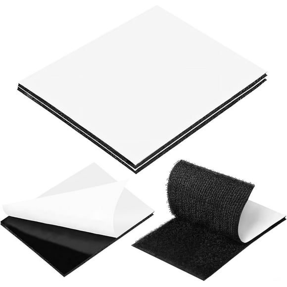 shiyou-2 Pcs Hook and Loop Tape with Double Sided Adhesive 8 x 6 Inch, Sticky Heavy Duty Hook & Loop Strips Panel, Carpet/Rug Tape Gripper for Area Rugs, Cushion Grip Carpet Underlay Non Slip