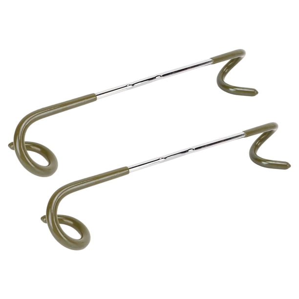 0XBIT Lot De 4 Crochets En S En Acier Inoxydable Avec Boucle En Cuir – Pour Camping, Randonnée Et Pêche