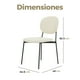 thumbnail image 3 of Sillas para Comedor y Sala Redonda Tapizadas Bouclé con Respaldo Estilo Moderno y Minimalista con Patas de Metal Set 4 Silas Beige GAON, 3 of 5