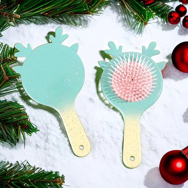 Ganfancp Cepillo de Masaje con Forma de Cornamenta Estilo Navideño Peine de Masaje Cómodo para El Cuero Cabelludo Atmósferas Festivas Peine Herramienta de Peluquería Ofertas Del Día Liquidación 1* Pe