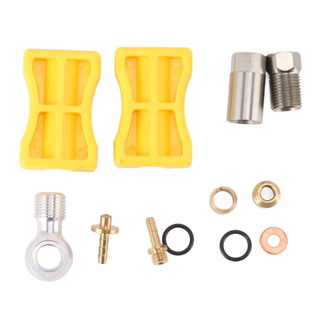 El conector de la manguera de freno de la bicicleta se puede reutilizar con inserciones de conexión en forma de olivo, kit de conector hidráulico de la bicicleta de montaña