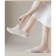 thumbnail image 3 of 5 par/lote calcetines cortos de verano para mujer ultrafinos invisibles de corte bajo de silicona antideslizante malla No Show calcetines náuticos sólidos de seda helada, 3 of 5