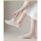 thumbnail image 3 of 5 par/lote calcetines cortos de verano para mujer ultrafinos invisibles de corte bajo de silicona antideslizante malla No Show calcetines náuticos sólidos de seda helada, 3 of 5