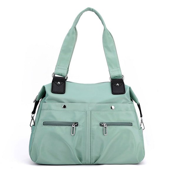 Bolsa de hombro para mamá, de viaje informal de gran capacidad, nailon para el trabajo (verde)