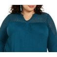 thumbnail image 2 of Style & Co Women's Plus Size Crochet-Trim Top Blue Size XXX-Large, 2 of 3