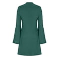 thumbnail image 5 of Blczomt Womens Y2K Dresses Long Sleeve Green Casual Mini Dress Crew Neck Loose Fit Solid Color Plus Size Dress, 5 of 5