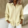 thumbnail image 2 of Women's Elegant Plaid Button Down Shirt Long Sleeve Gingham Business Blouse Tops Women Soft Lightweight Loose Shirts Daily Office Travel Outfits, Yellow 3XL, 2 of 4