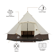CORE 13' x 12' 6 Person Lighted Bell Camping Tent, 22lbs