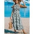 thumbnail image 4 of CUPSHE Women's Midi Dress Halter Paisley Sleeveless Cutout Waist Long Beach Boho Summer Dress, 4 of 6
