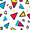 Red Triangles, variant on Yayeee Runner Rug for Bedroom 2'x6' Machine Washable Hallway Non Slip Mat, Colorful Triangles