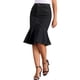 thumbnail image 4 of Falda de mezclilla con cola de pez CURVOSPORT para mujer, falda ajustada de cintura alta con volantes, color negro, 4 of 6
