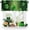 Green Clover, variant on 54x18 Inches Shamrock Logo White Green Buffalo Grove Window Valance St. Patrick''s Day Lucky Straw Money Love Symbol Cafe Kitchen Dining Room Window Decoration