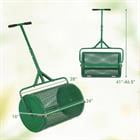 Barara King 24 Inch Peat Moss Spreader Compost Roller with Adjustable T Handle for Outdoor Lawn Garden Seeding Fertilizing, Green