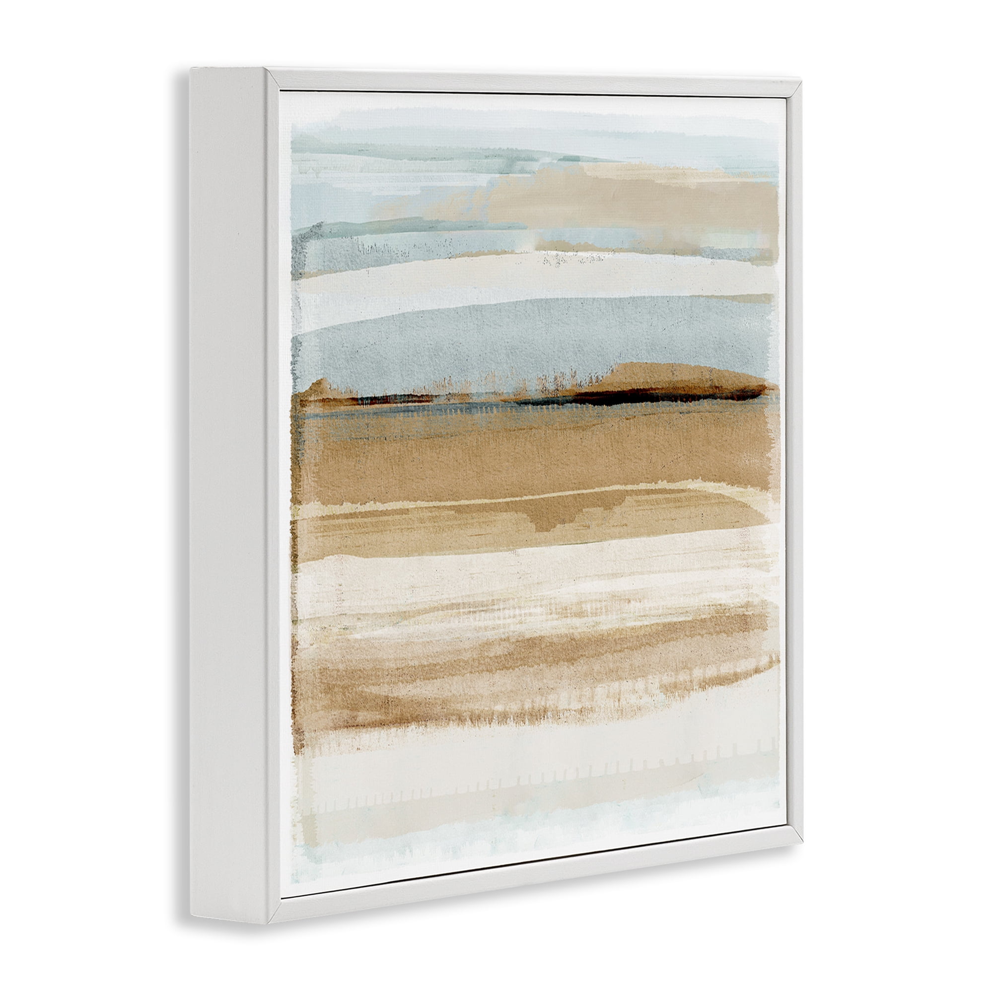 Stupell Industries Winter Sands Abstraction Abstract Painting White Framed Art Print Wall Art, 24 x 24