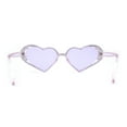 thumbnail image 4 of Womens Iridescent Rhinestone Bling Bubbly Heart Shape Sunglasses All Purple, 4 of 4
