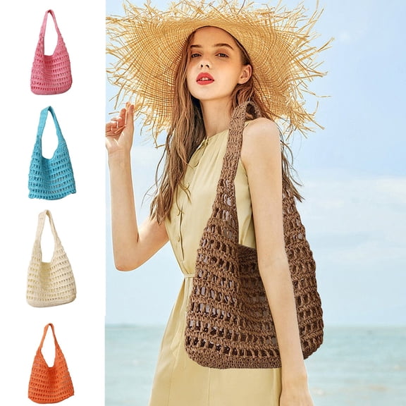 TanSiDing Women Straw Crochet Crossbody Backpack Flap Drawstring Shoulder Bag Casual Beach Daypack Purse Summer Travel Handbag