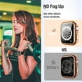 thumbnail image 3 of Waterproof Case Compatible with Apple Watch 41mm Series 7 & Series 8 with Tempered Glass Screen Protector, iWatch Full Protective Hard PC Bumper Case Face Cover for Men Women (41mm, Rose Gold), 3 of 5