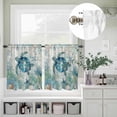 thumbnail image 5 of Kitchen Window Curtains Valance and Tier Set, Sea Turtles Summer Ocean Coral Rod Pocket Tier Curtain Valance Set, Retro Starfish Shell Light Filtering Cafe Curtains for Bedroom Living Room, 5 of 9
