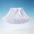 thumbnail image 5 of BRGZLK Girls Tutu Dress Fashion Solid Color Elastic Waist Half Skirt Mesh Skirt Stage Performance Layered Tulle Ruffle Skirt Princess Party Birthday Outfit White 0-2 Years, 5 of 5