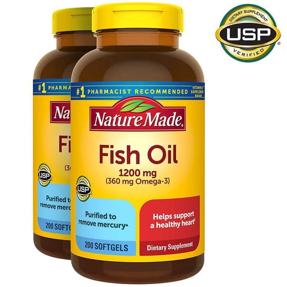 Nature Made Fish Oil 1200 mg., 400 Softgels. (2 bottles).