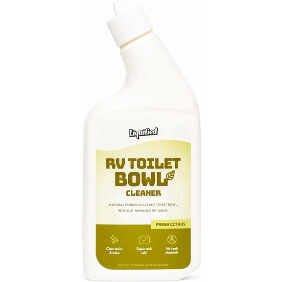 Liquified RV Toilet Bowl Cleaner for Blank Tanks, Septic-Safe Bathroom Cleaner, Citrus Scent, 24 fl oz