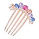 thumbnail image 1 of Ofertas Únicas 1 Pcs Peina Lágrima de Perlas con Rhinestones de Cinco Dientes para Uso Diario Colores Mezclados Aleación de Rhinestones, 1 of 5