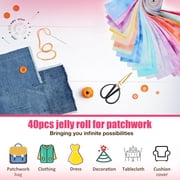 40Pcs Jelly Roll Fabric for Patchwork Sewing Soft Cotton Jelly Roll Fabric Strips for Quilting Crafting for DIY Craft Decoration Cushion Cover Tablecloth Making,19.69*2.52 In