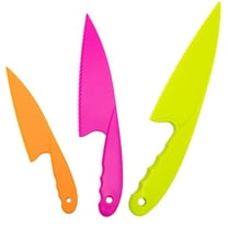 Nogis Kids Kitchen Knife Set, 3Pack Kids Knife Safe Children Food Grade Nylon Cooking Chef Knives for Vegetables Cutters for Fruit, Cake, Lettuce, Salad Kids Knife Set