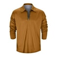 thumbnail image 5 of Vedolay Men's Polo Shirt Long Sleeve Button Down Casual Tops 2023 Orange,M, 5 of 5
