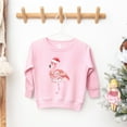 thumbnail image 3 of Flamingo Christmas Lights Watercolor - Toddler Graphic Sweatshirt, 3 of 12