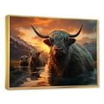 thumbnail image 2 of Designart "Expressive Yaks On The Horizon" Yaks Floater Framed Canvas Art Print, 2 of 5