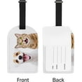 thumbnail image 5 of GZHJMY Cute Dog and Cat Luggage Tags Set of 2, PU Leather Travel ID Label with Privacy Name Card Cover for Travel Bag Suitcase Decoration, 5 of 6