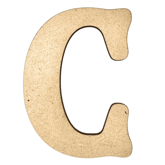 18" Tall MDF Letter C | 1/4" Thick | Krafty Supply Letters | Beltorian