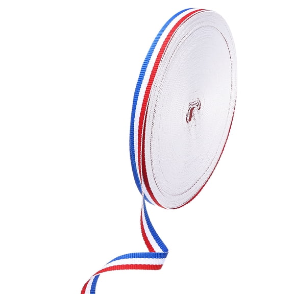 Uxcell 3/8" Stripe Grosgrain Ribbon 25 Yard Craft Wrap Ribbon Red/White/Blue