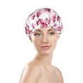 thumbnail image 3 of Kdxio Lilies Flowers Print Shower Cap for Women,Elastic and Reusable,Double Waterproof Layers Bathing Hat, 3 of 9