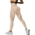 thumbnail image 2 of AKEGAMN Yoga Fitness Pants High Waist Tight Hip Stretch Running Trousers, Beige S-XL, 2 of 8