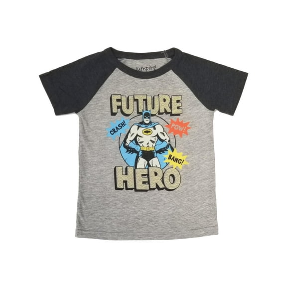 Batman Toddler Boys Gray Future Hero Short Sleeve T-Shirt Superhero Tee Shirt 3T