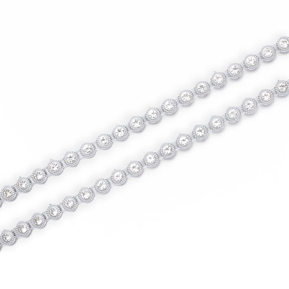 1/4 Inch Rounded Rhinestone Metallic Chain Trim 10 Yard Spool For Sewing Apparel, Curtians, Table Covers, & Furniture Upholstery (Silver, 1 Spool, 10 Yards)