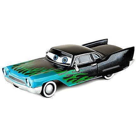 Disney / Pixar Cars Greta Diecast Car (Black, Blue/Green Flames)