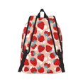 thumbnail image 2 of Bixox Red Strawberry Printing Canvas Backpack Lightweight Casual Travel Backpack School Backpack Fits 15.6 Inch Notebook, 2 of 5