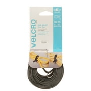 VELCRO Brand ONE-WRAP Cable Ties Organization Straps, Wire Management for Home and Office, 8in x 1/2in Ties Gray & Black 50 Ct, 91590W, 2.08 ounces
