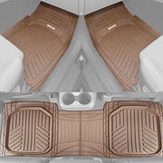 motor trend of-933-bg beige deep dish all-climate rubber floor mat (performance plus heavy duty liners/thick/odorless/all weather), 3 piece
