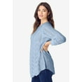 thumbnail image 3 of Roaman's Women's Plus Size Scallop Hem Pointelle Sweater, 3 of 4
