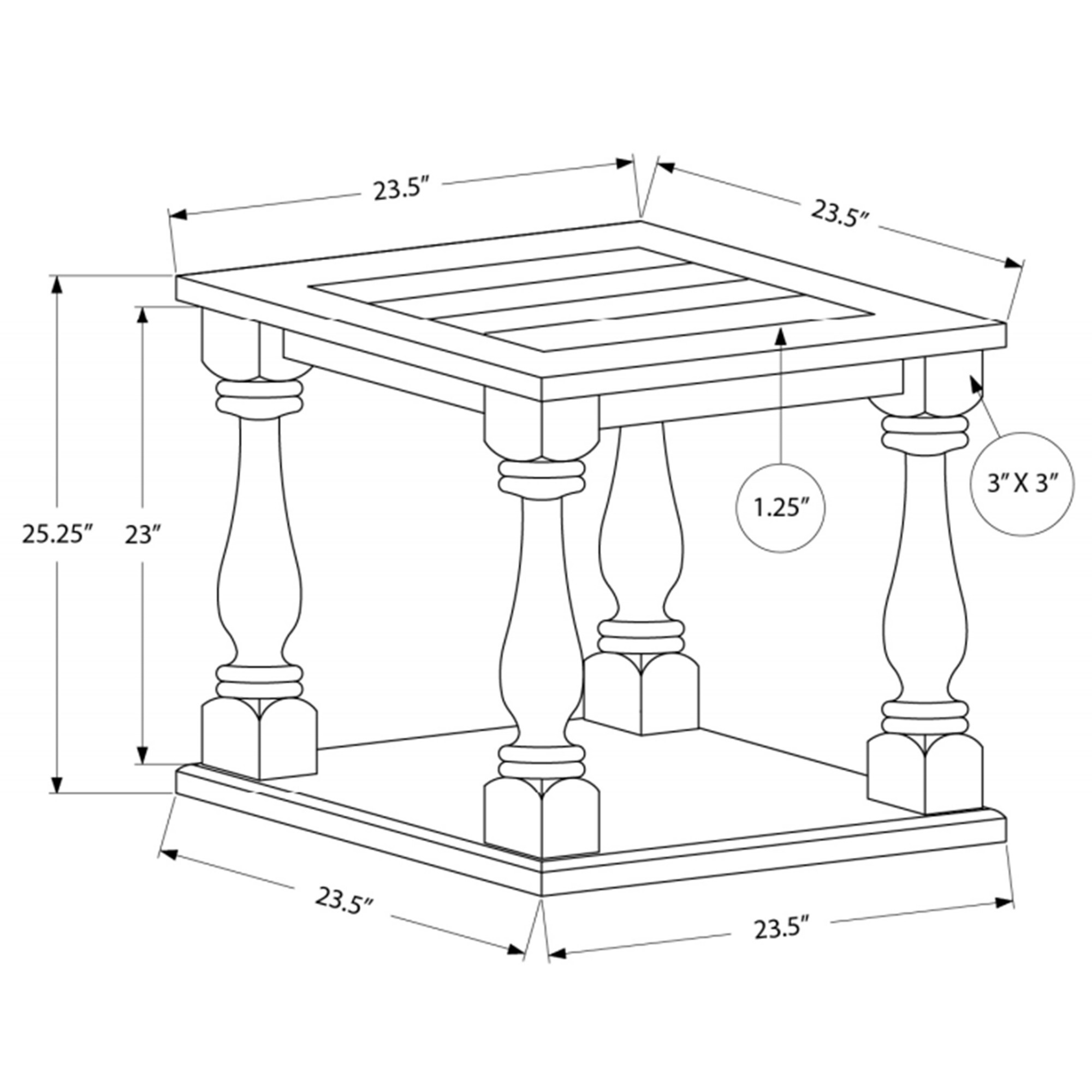 AENKYO Hand-Brushed Glaze Vintage End Table - Solid Wood Legs, 2-Tier Storage, for Bedroom & Living Room, Dark Walnut